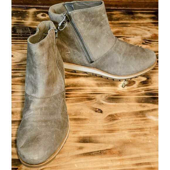 Sorel Harlow Leather Ankle Bootie Boots Womens Size 9 Waterproof Side Zip NEW - Picture 3 of 12